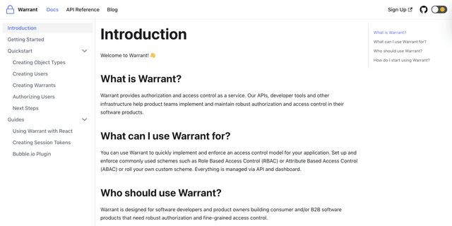 Warrant Docs